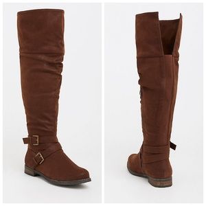 torrid Shoes - Torrid Brown Slouchy EXT WC Over The Knee Boots 9W torrid Shoes - Torrid Brown Slouchy EXT WC Over The Knee Boots 9W